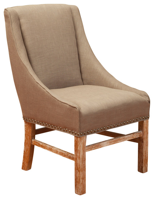 Claudia Fabric Dining Chair, Khaki Tan - Contemporary - Dining Chairs