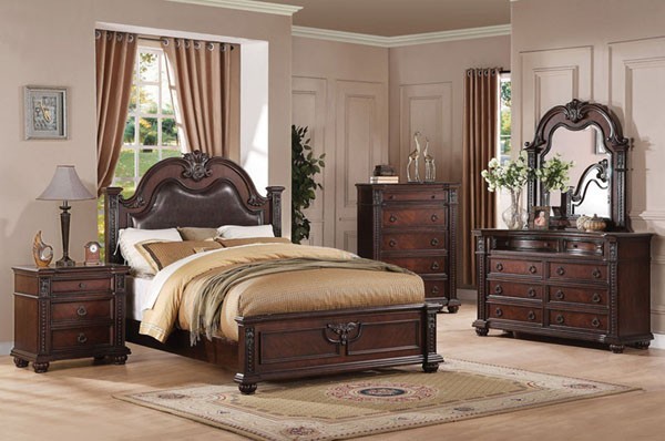 Acme Furniture Daruka Cherry Finish 5 Piece King Bedroom