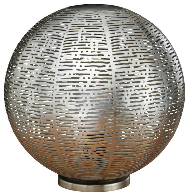 Round Perforated Metal Lamp With Cutout Line Design Contemporary Table Lamps by Artemano