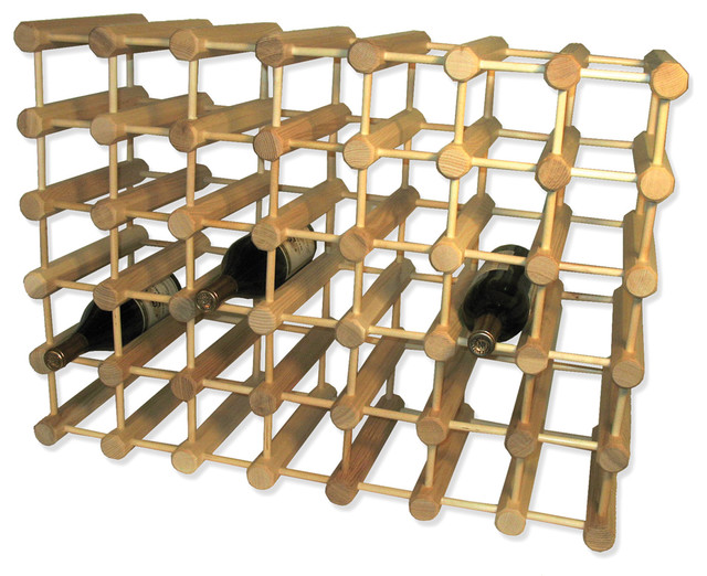 Modular Wine Rack, 40 Bottle, Natural - Modern - Wine Racks - by J.K 