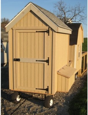 Little Cottage Gable Chicken Coop with Wheels - 4L x 6W ft. - Modern ...