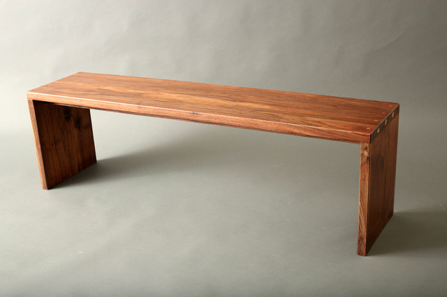 Walnut Bench Mid Century Modern Hallway Entry Gallery Museum Dining