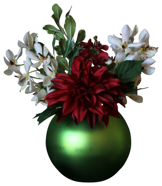 christmas ornament illuminated floral design green christmas ornament illuminated floral design green