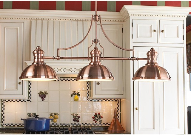 copper kitchen island lighting