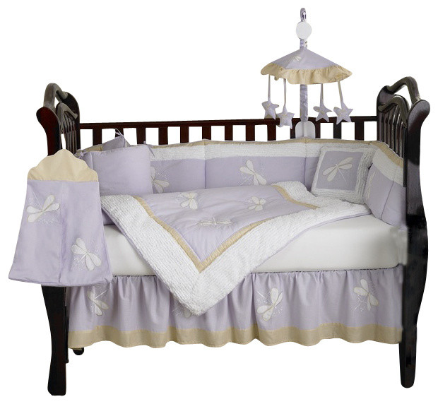 Purple Dragonfly Dreams 9 Piece Crib Bedding Set Contemporary Cribs