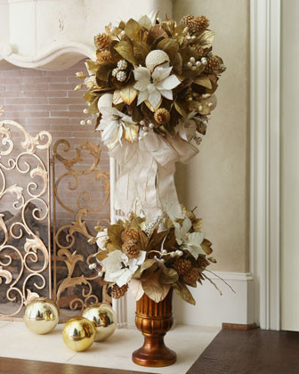 ivory gold christmas topiary traditional holiday ivory gold christmas topiary traditional holiday