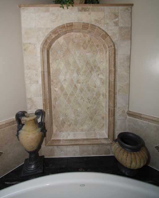 Tiled Wall Niche contemporary bathroom