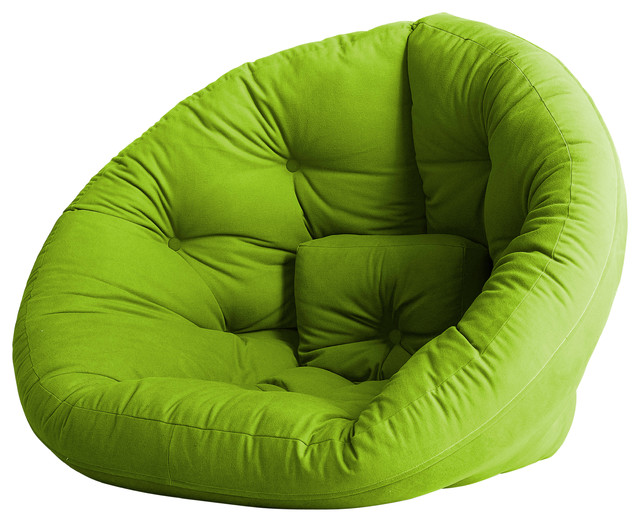 Nest Convertible Futon Chair/Bed, Lime Mattress - Contemporary