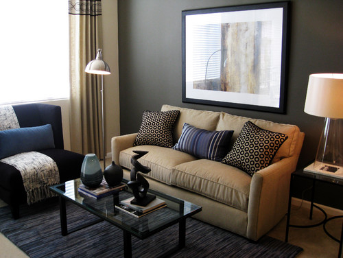 Black white gray brown store living room