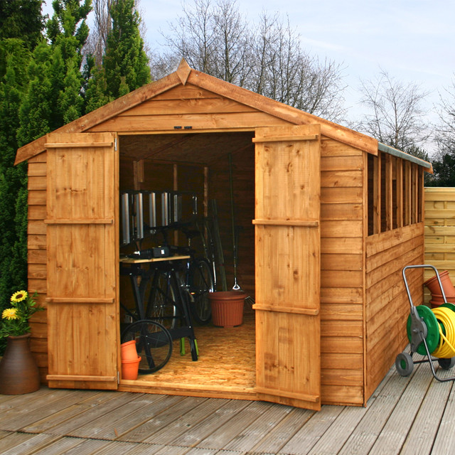 12 x 8 Waltons Overlap Apex Wooden Shed contemporary-sheds