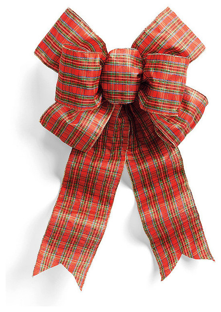 set of two pre made plaid outdoor christmas bows 18 set of two pre made plaid outdoor christmas bows 18