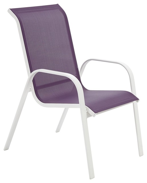 Janeiro Metal Armchair, Purple - Contemporary - Garden Dining Chairs