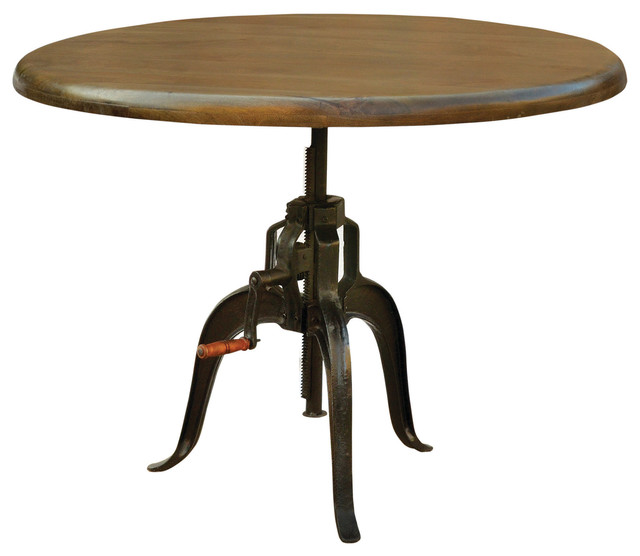 Rockwell Adjustable Round Dining Table 48" Industrial Dining Tables