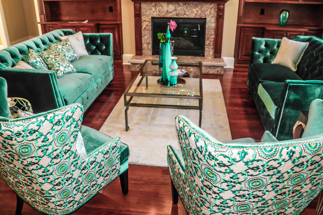 Emeralds and Sapphires contemporary-living-room
