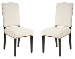Stuart Beige Fabric Dining Chair (Set of 2) transitional-dining-chairs
