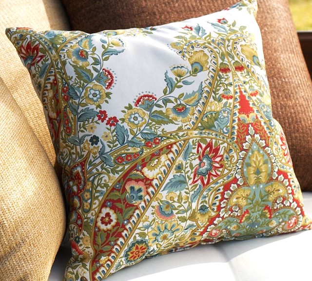 Red Paisley Outdoor Pillows 55