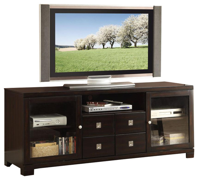 Contemporary Dark Mahogany TV Console by Coaster Fine Furniture