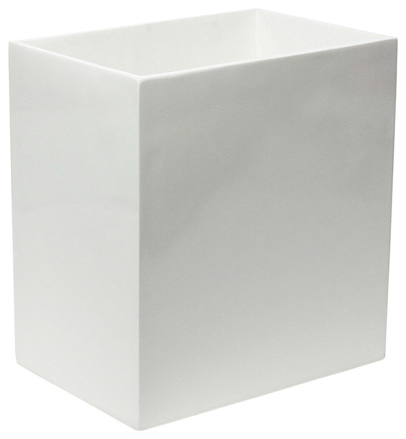 Jonathan Adler Lacquer Wastebasket White Modern Waste Baskets by