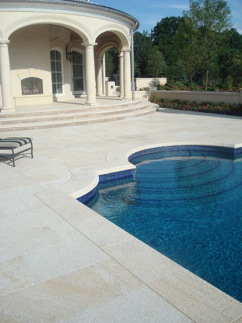 Golden Granite Pool Deck and Coping - Mediterranean - Pool - other ...