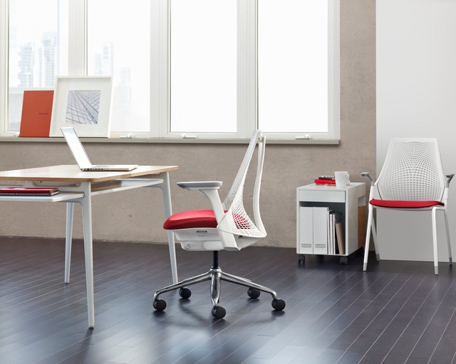 Home office with SAYL Chair and SAYL Side Chair contemporary-home-office