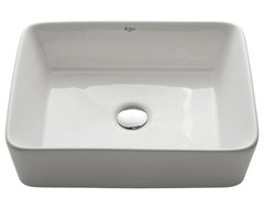 Kraus White Rectangular Ceramic Sink modern-bathroom-sinks