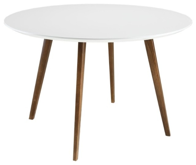 Molina Dining Table, White - Midcentury - Dining Tables ...