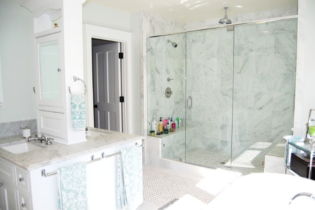 Little City Farms Columns traditional-bathroom