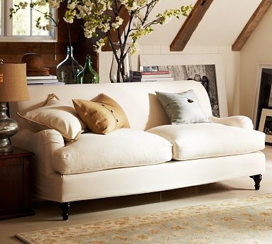 Carlisle Slipcovered Sofa Down Blend Wrap Cushions