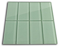 Sage Green Glass Subway Tile 3 x 6 modern kitchen tile