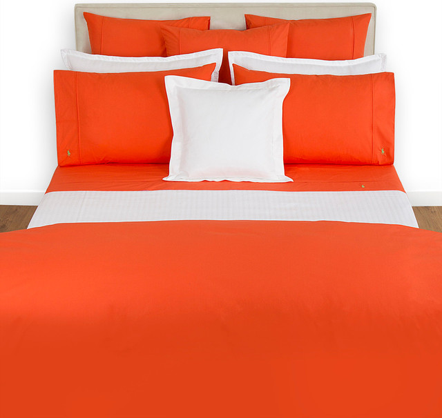 Ralph Lauren Home Polo Player Tangerine Duvet Cover Modern Duvet