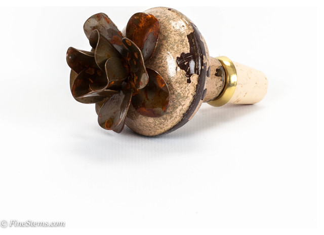 Rustic Heirloom Rose Wine Stopper traditional-wine-aerators-and-stoppers
