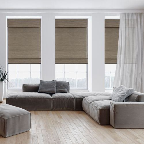 Designer Woven Wood Shades from Contemporary Roman