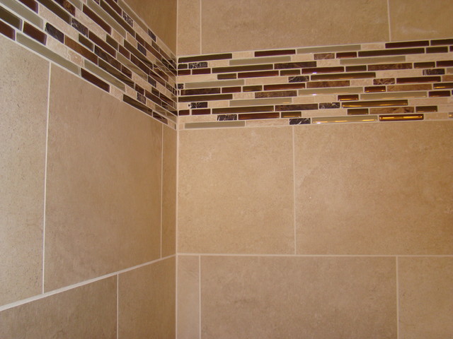 Glass Tile Border  Modern  Bathroom  cleveland  by Architectural Justice