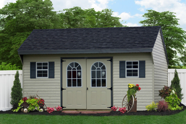 10x16 Amish Vinyl Shed for Long Island - Traditional - Garage And Shed ...