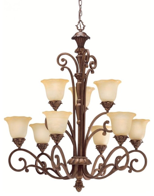 Kichler Lighting Cheswick Chandelier 9 Light Parisian Bronze 1698PRZ