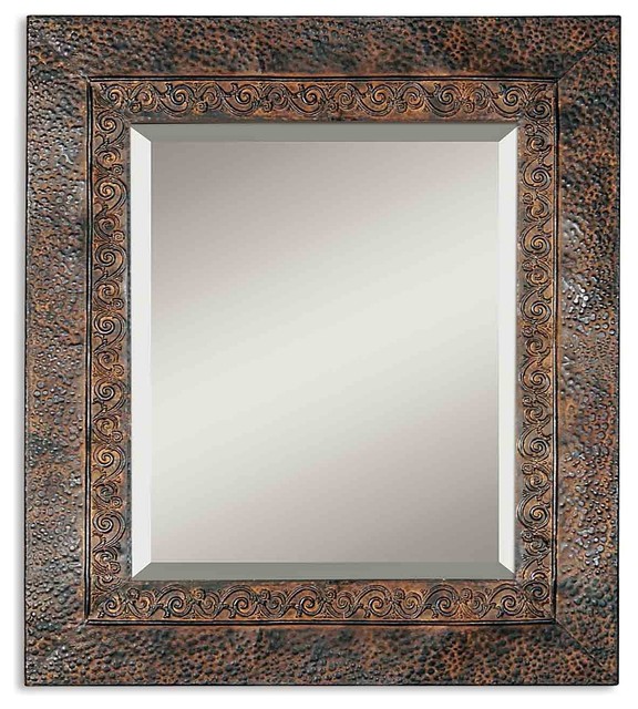 Jackson Rustic Metal Mirror Traditional Wall Mirrors by