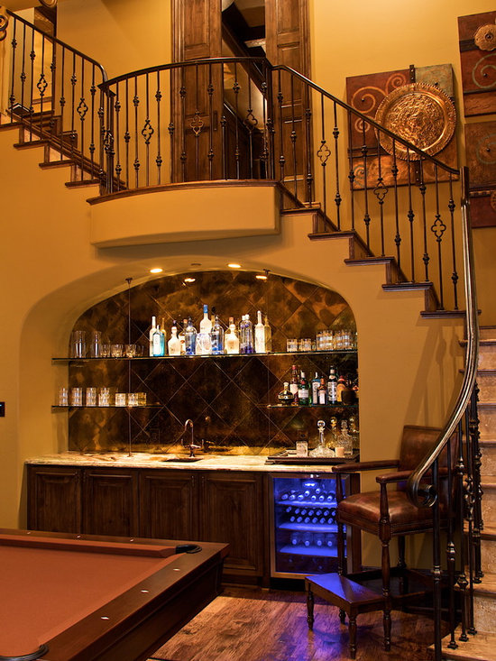 bar under stairs