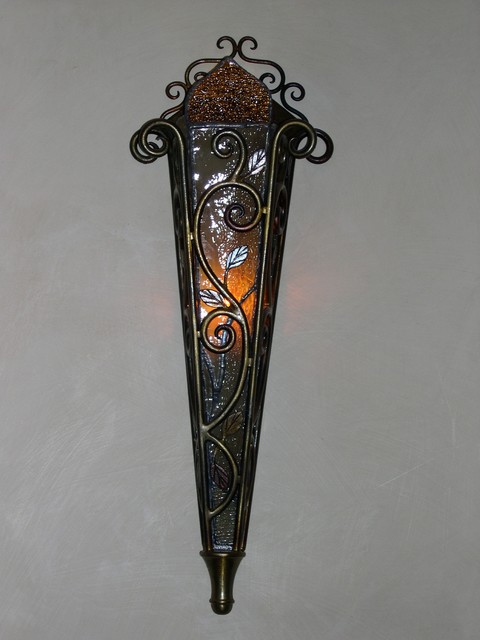 Iron and Glass Wall Mount traditional-wall-sconces