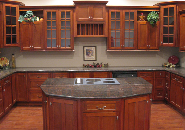 Cherry Shaker Kitchen Cabinets Home Design - traditional - kitchen ...