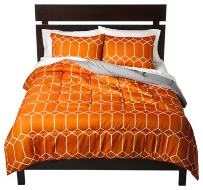 Room Essentials Geo Comforter, Orange - Contemporary - Comforters And ...