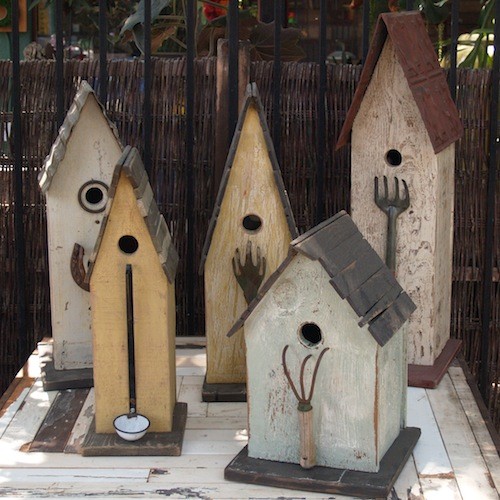 Folk Art Bird House Eclectic Birdhouses by Potted