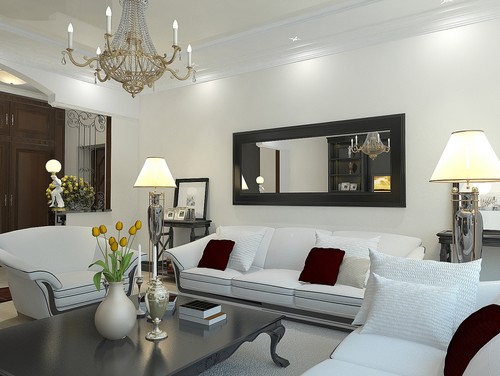 tips for displaying large mirrors in a living room