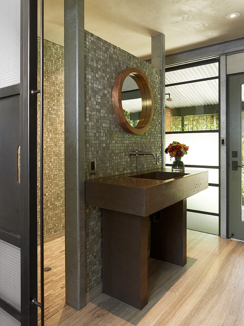 glass tile on wall and shower, bathroom trends, bathroom ideas, spa feel, 