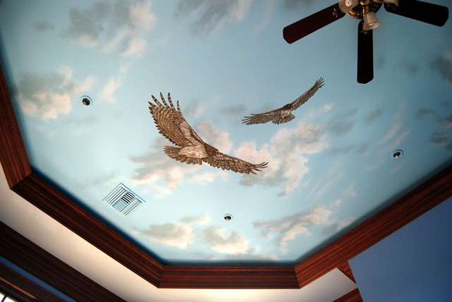 Sky Ceiling with Red-tailed Hawks by Tom Taylor of Wow Effects in Virginia contemporary