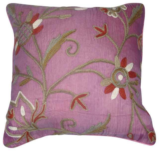 Pillow Marigold Queen Pink Silk Organza (16x16) craftsman-bed-pillows 