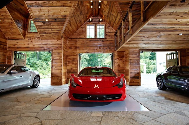 Ultimate man cave and sports car showcase traditional-garage-and-shed