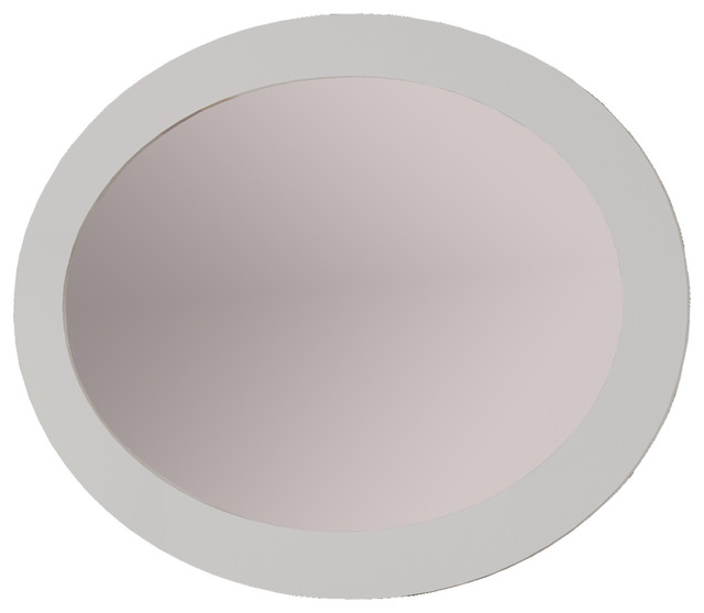 Bergamo 47"1/4 oval mirror.white Eclectic Bathroom Mirrors miami