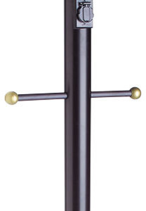 Outdoor Lamp Post with Cross Arm and Electrical Outlet, 80-inch by 3