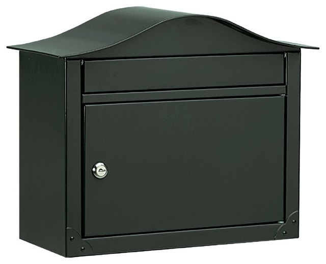Lunada Locking Wall Mount Mailbox Black Traditional Mailboxes by Architectural Mailboxes