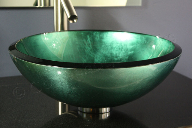 17 inch Modern Teal Metallic Sage Green Hand Painted Glass ...